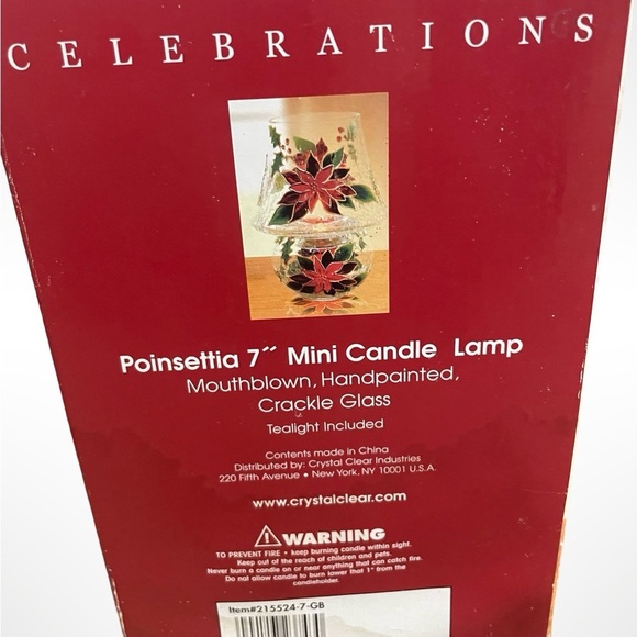 Celebrations Poinsettia Glass Candle Holder - Picture 3 of 3